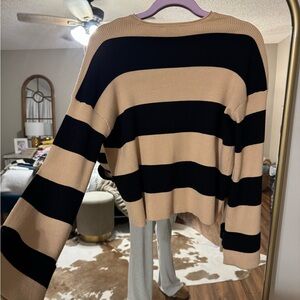 Show Me Your MuMu Black and Tan Striped Sweater